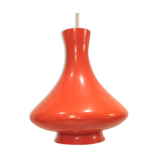 Suspension vintage en verre orange années 1970