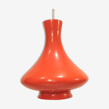 Vintage 1970s orange glass pendant lamp