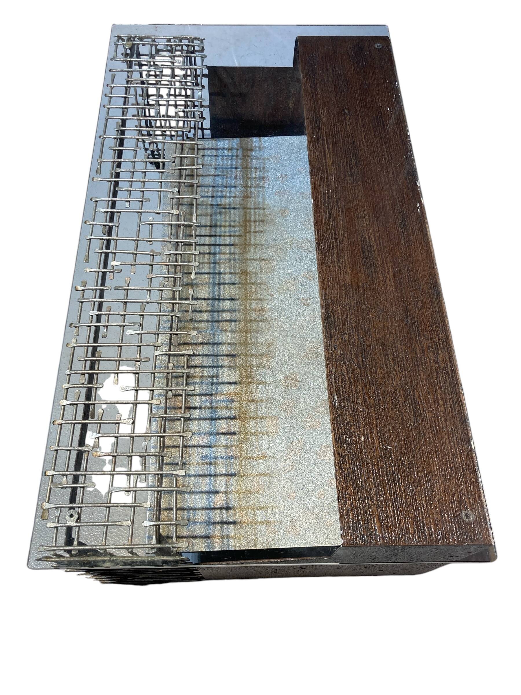 Metal coffee table with glass top