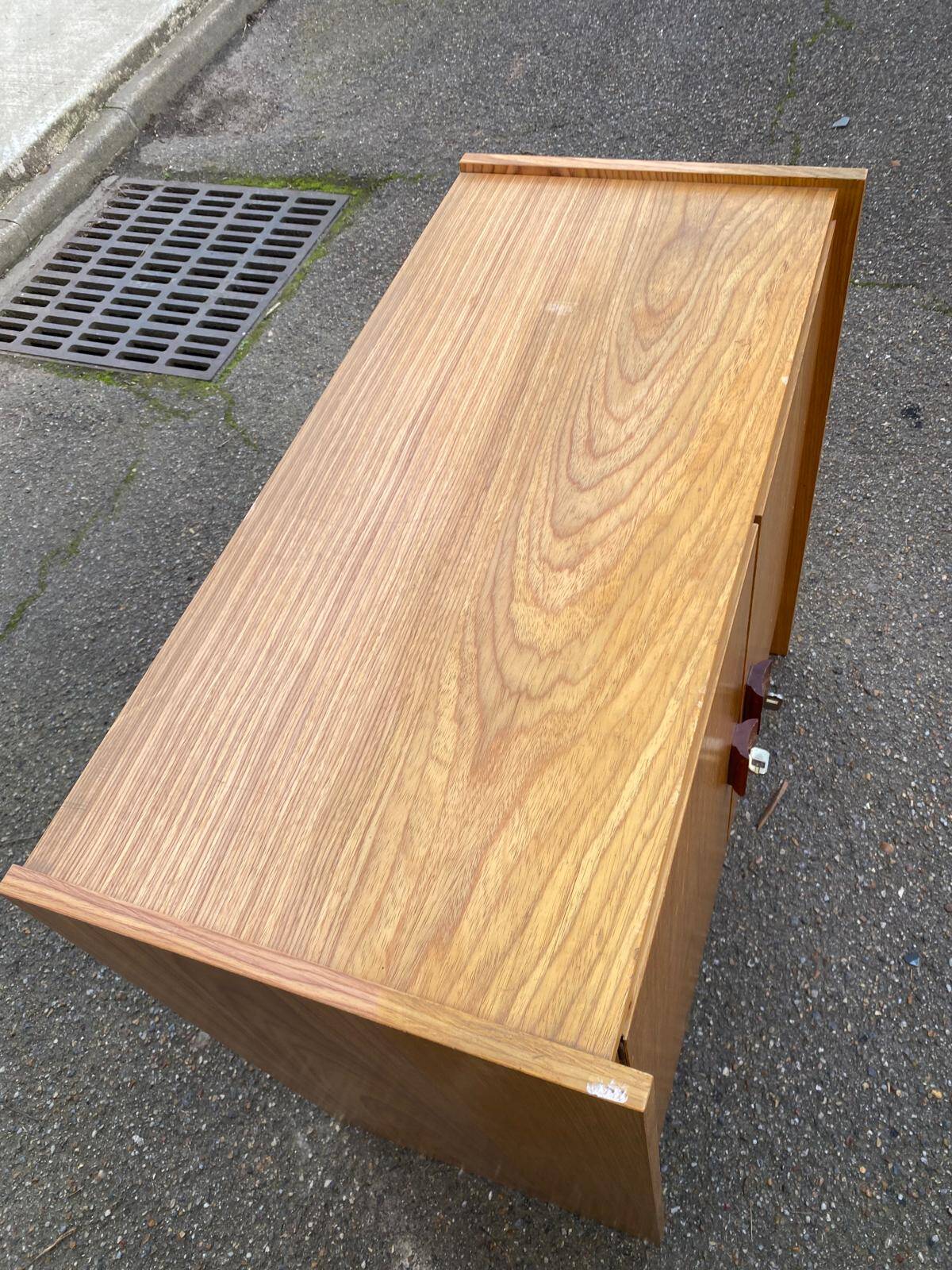 Scandinavian display cabinet, 2 sections, in oak, 1970.