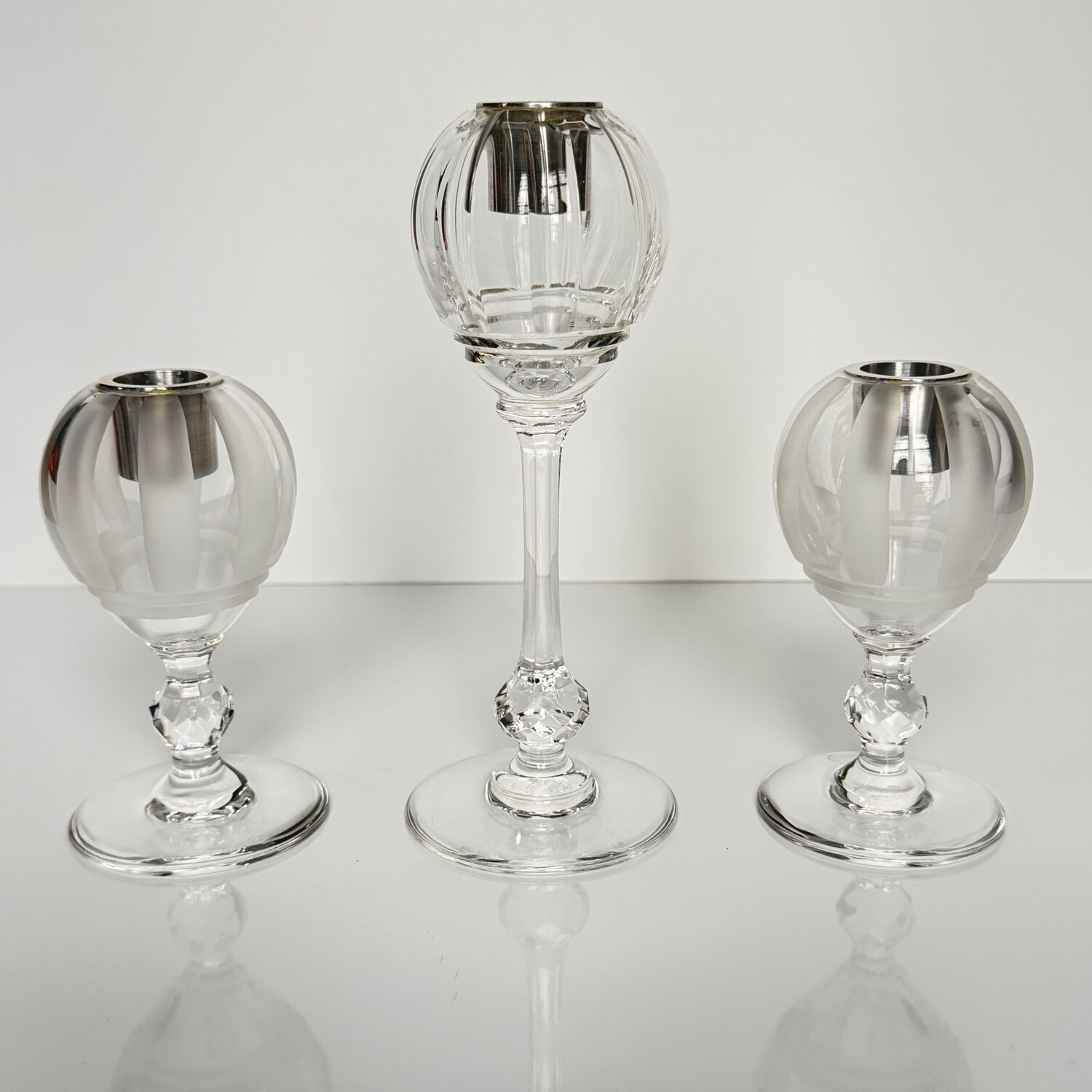 Saint Louis Crystal Candlesticks | Set of 3 | 20th Century