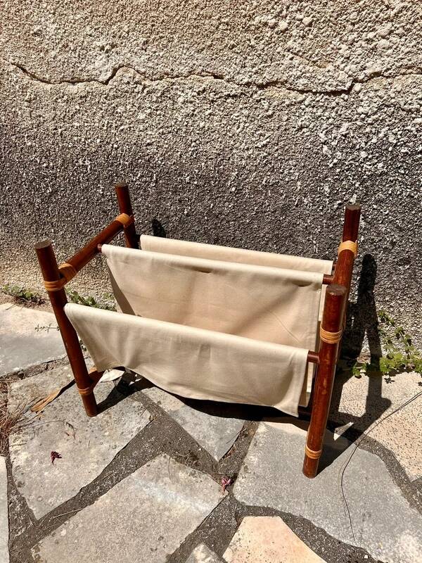 Vintage bamboo magazine rack