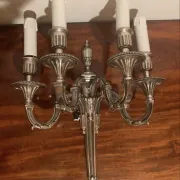 Bronze and silver wall sconce