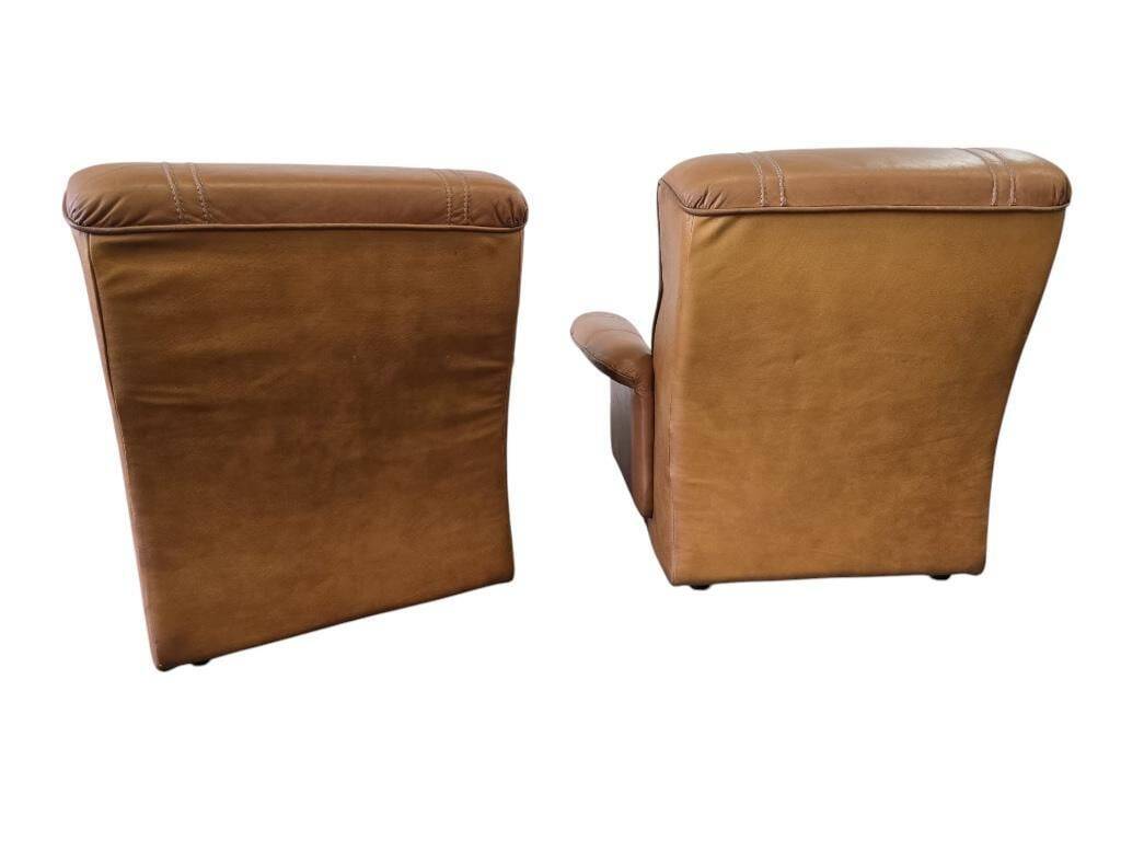 Vintage two-seater cognac leather sofa