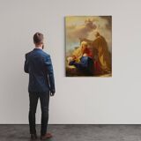 Antique Italian painting from the 18th century, Saint Joseph and the Virgin