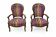 Pair of antique wooden armchairs, Louis-Philippe style.
