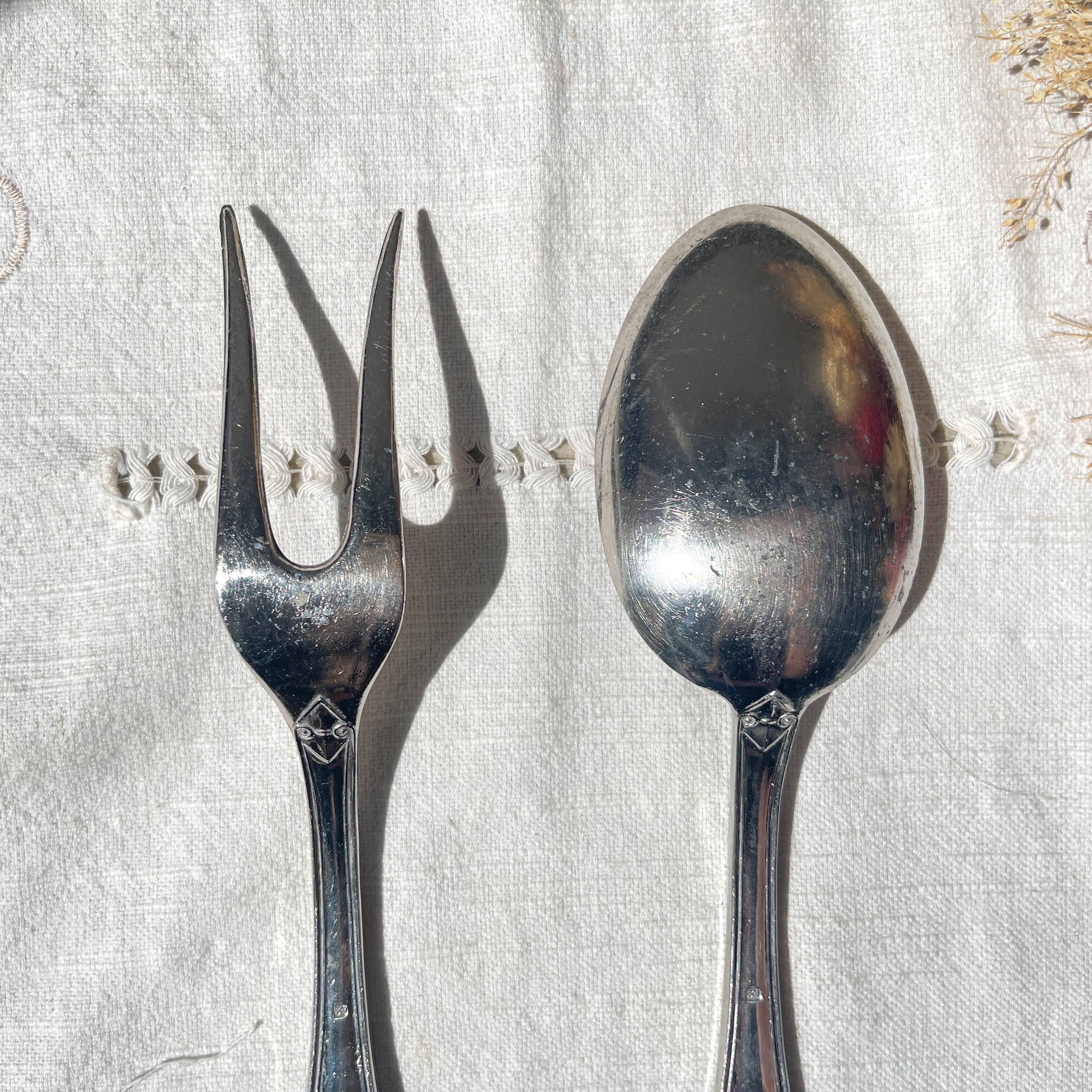Vintage Rocaille style serving cutlery