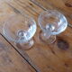 Set of 2 old foot glasses for liqueur