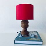 Carved wooden lamp