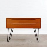 Commode en teck vintage Buffet mcm hairpins années 60 années 70