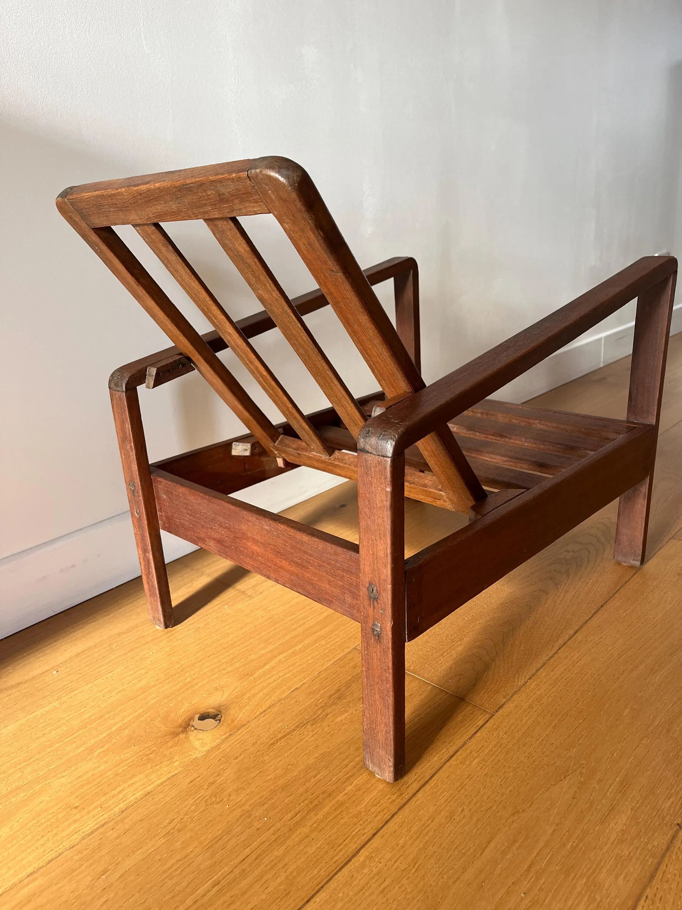 Vintage wooden armchair for children 1960