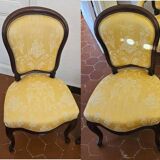 Set of 2 Louis-Philippe chairs, in mahogany wood, newly upholstered