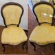 Set of 2 Louis-Philippe chairs, newly upholstered in mahogany wood.