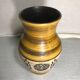 Old Beige Ceramic Vase - Black Drawings - Interior Marron Germany Vintage