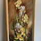 Peinture à l'huile vintage d'iris