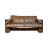 Neck leather 2-seater sofa by Hugo de Ruiter for Leolux, 1970s Netherlands