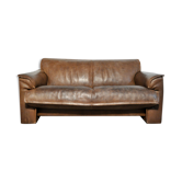 Neck leather 2-seater sofa by Hugo de Ruiter for Leolux, 1970s Netherlands