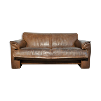 Neck leather 2-seater sofa by Hugo de Ruiter for Leolux, 1970s Netherlands