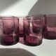 6 Straight bubbled glasses purple mouth blown glass