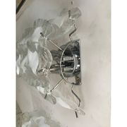 Lot of 2 Transparent and White “Fiamma” Murano Glass Wall Sconces