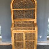 Vintage rattan bookcase