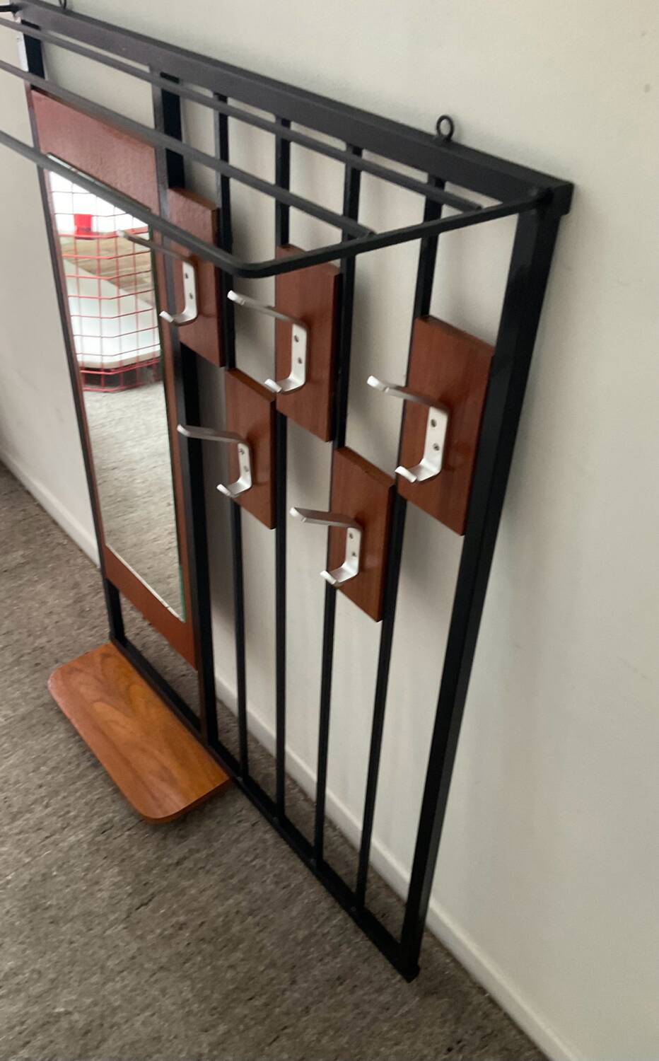 Scandinavian wall-mounted locker from the 60s in teak