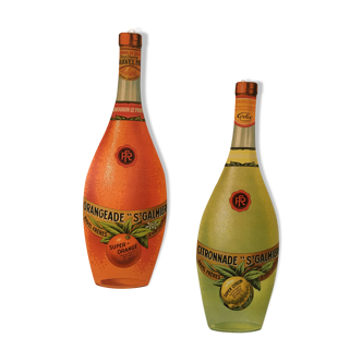 Advertising Orangeade and Citronnade Saint-Galmier - distillery Ravel Frères - 50s