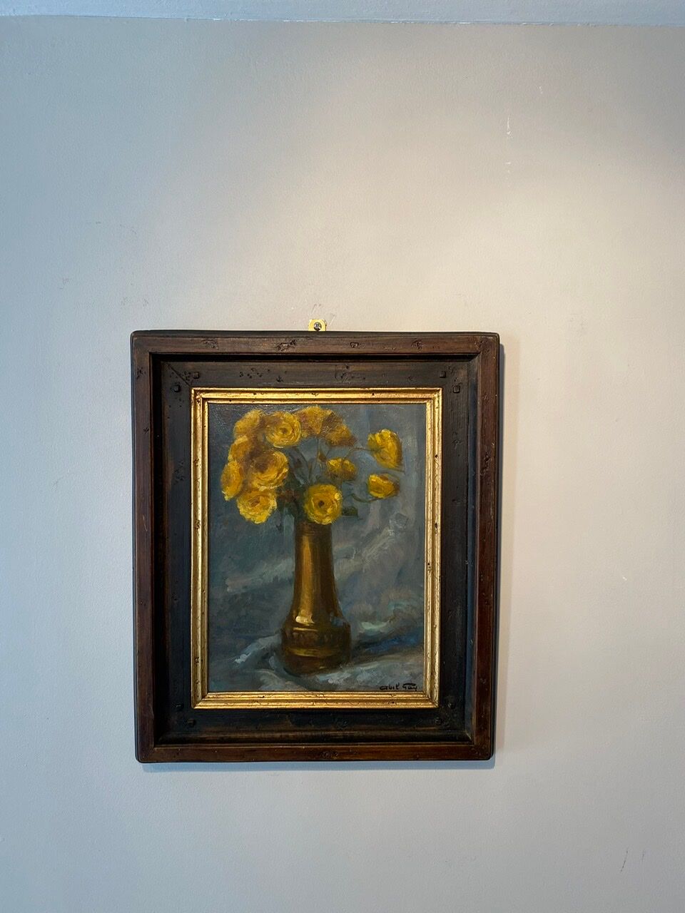 Tableau ancien , nature morte aux renoncules signé Abel Gay ( 1877-1961)
