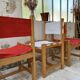 Set of 4 80s colored pine chairs