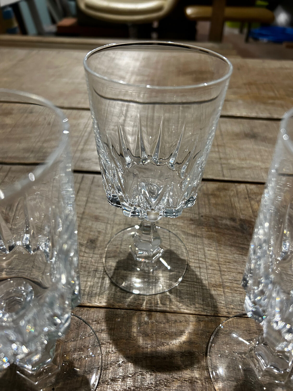 Set of 3 crystal glasses Louvre model