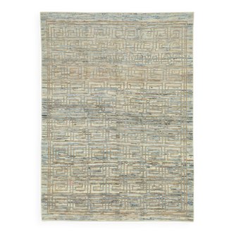 Handwoven Tribal One of a Kind 160 cm x 218 cm Blue Wool Carpet