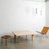 Squared Danish pine sofa table, 1970s