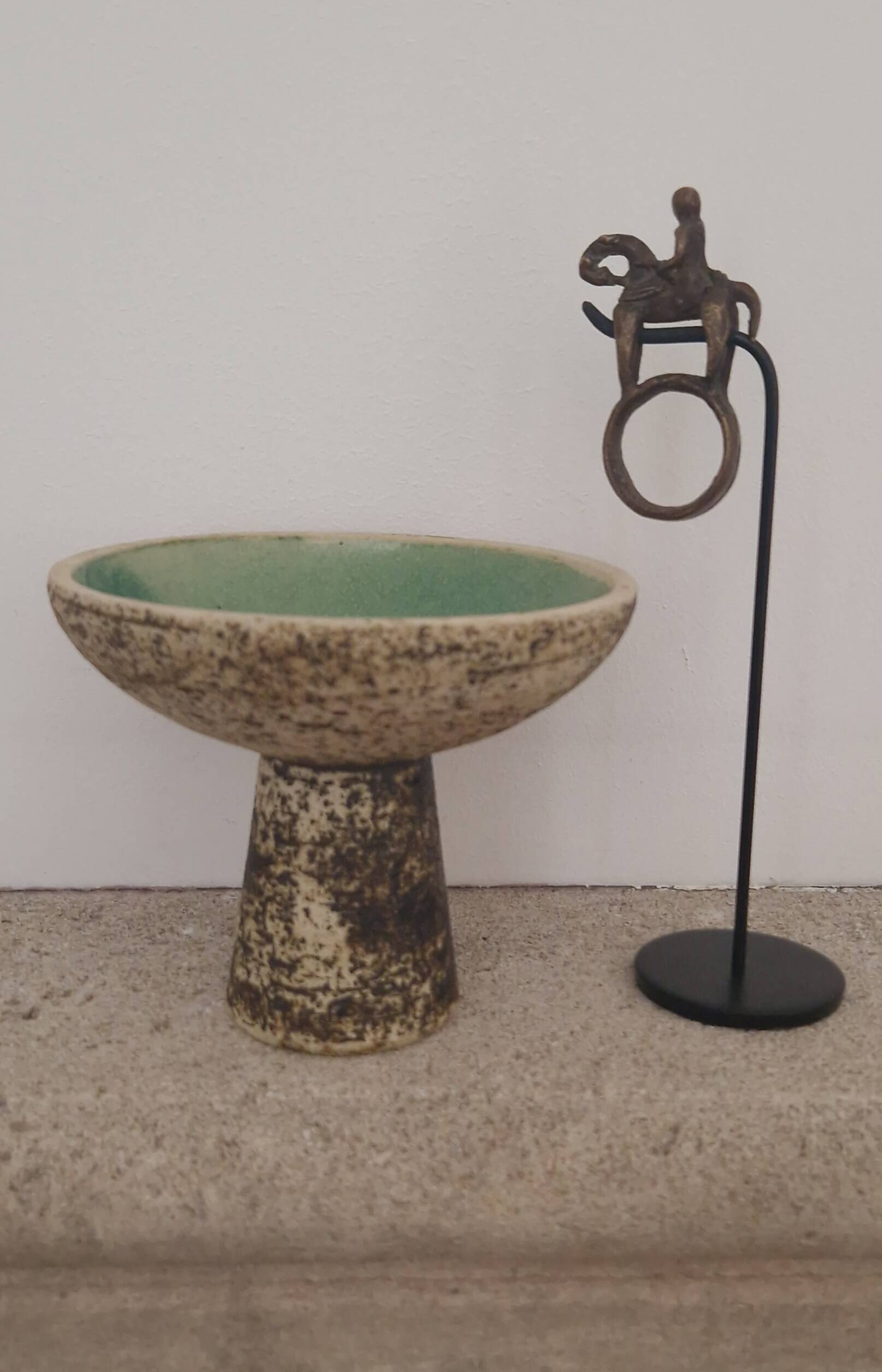 P groenwelt, brutalist ceramic candlestick '60