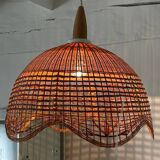 Vintage wicker flower pendant light