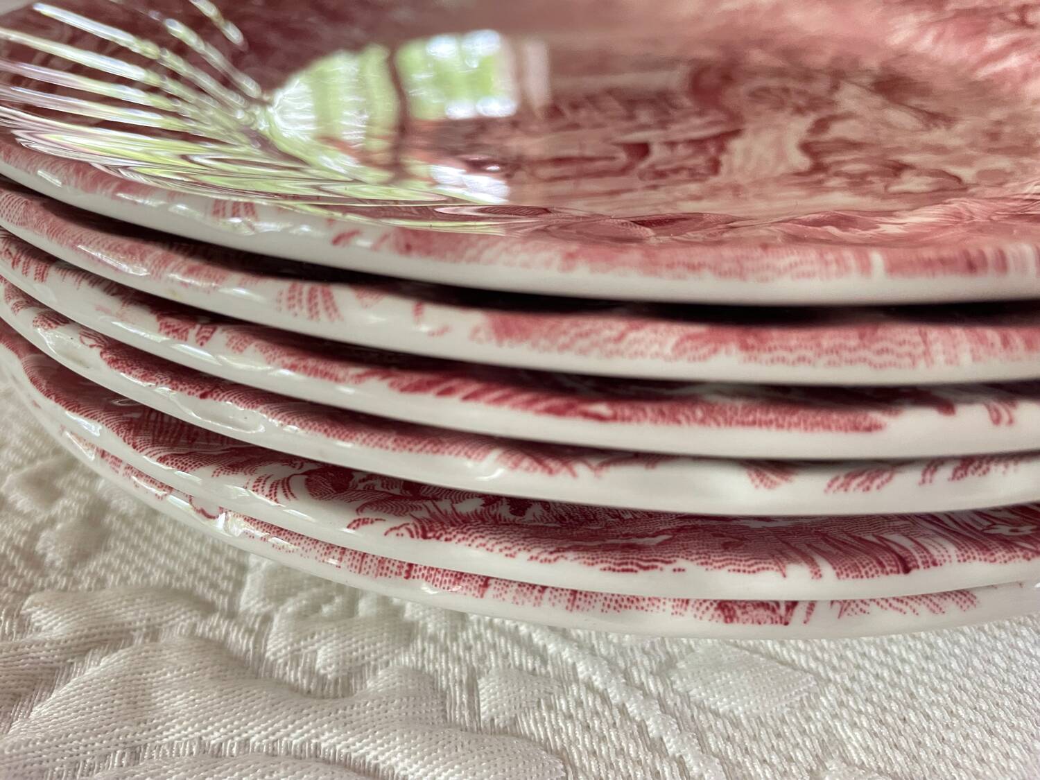 6 English Dinner Plates Alfred Meakin The Mill Staffordshire Diam 25 Cm