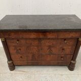 Commode Empire en acajou a demi colonnes XIX siècle