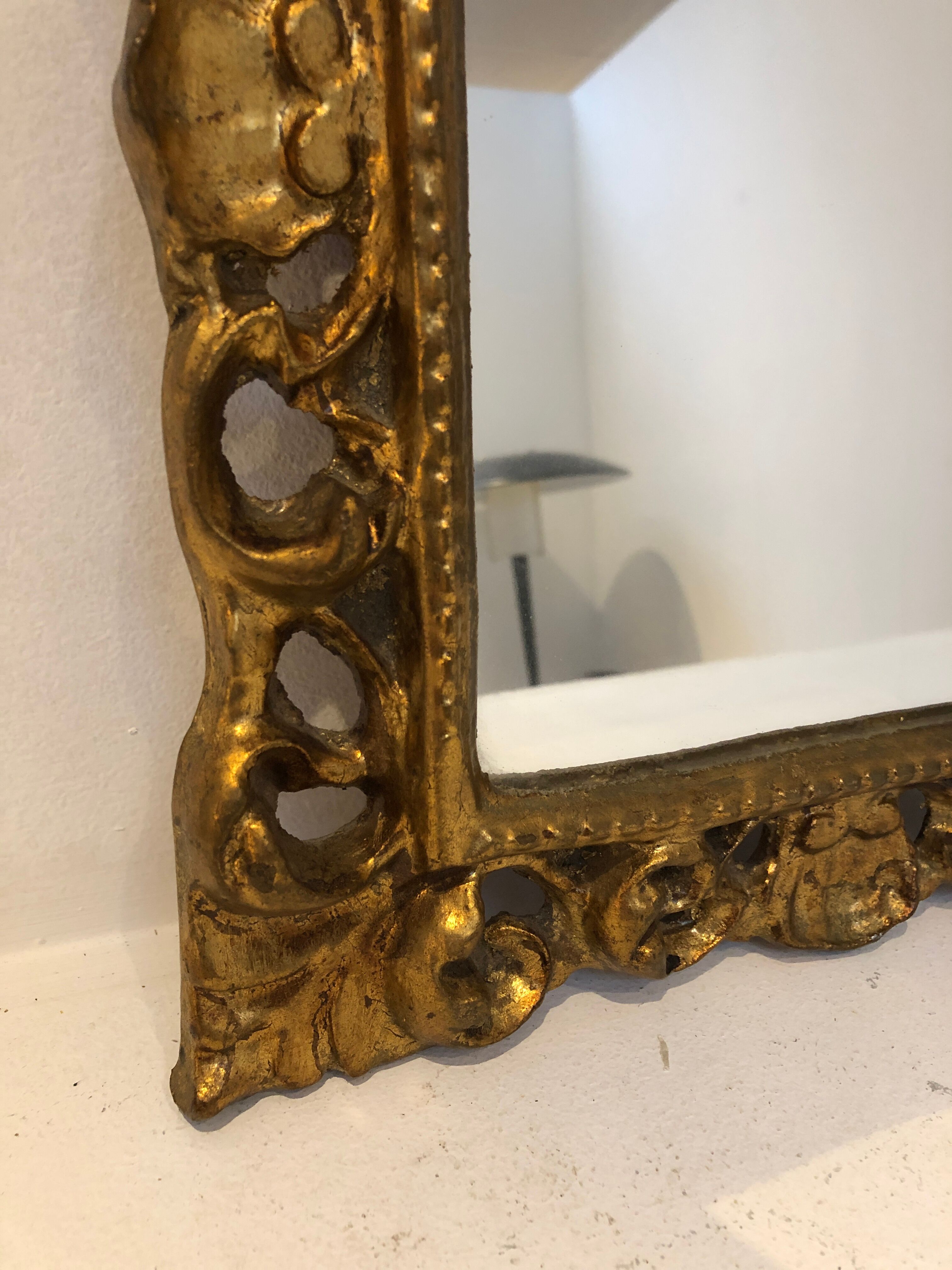 Golden rockery mirror, 1970 - 33x28cm