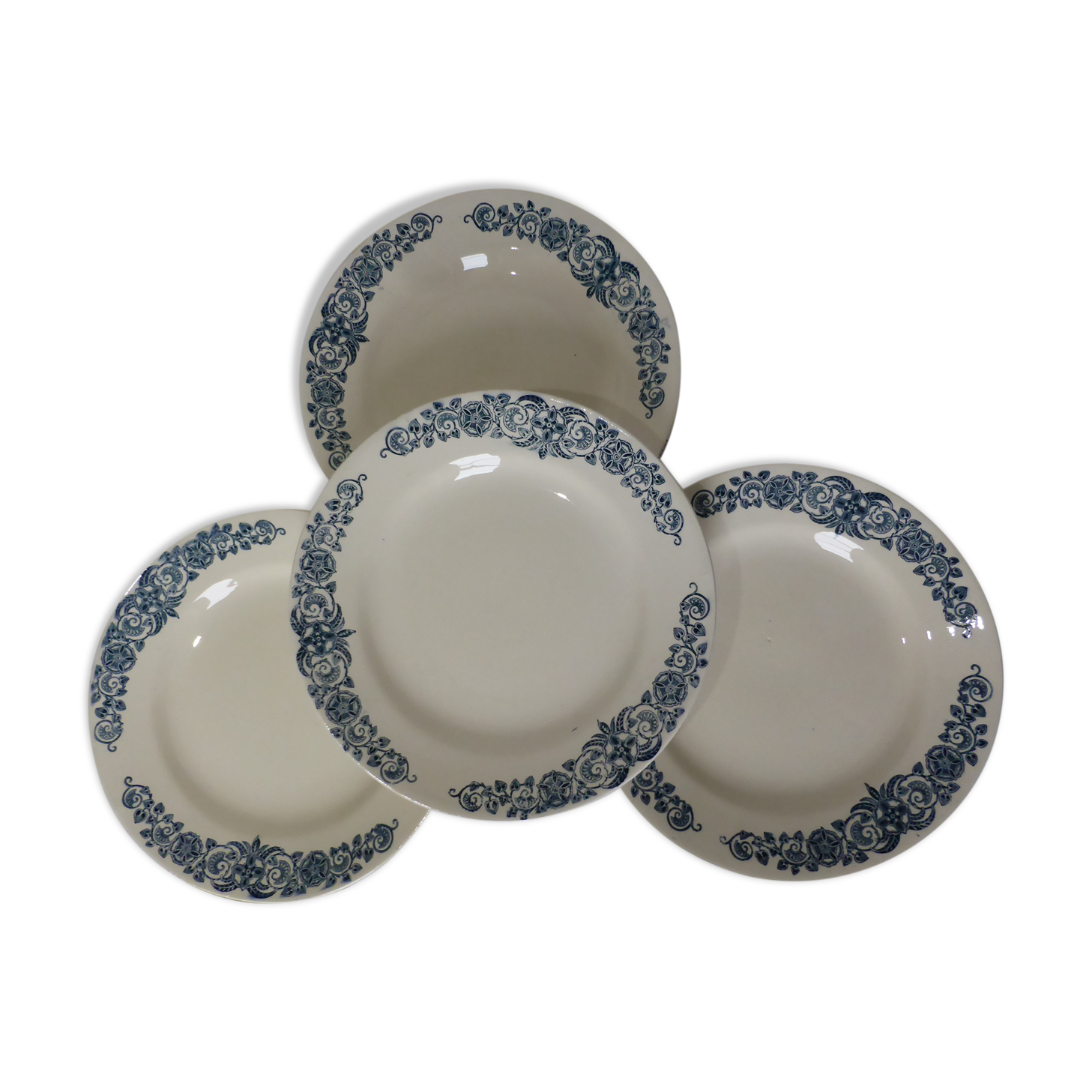 4 vintage flat plates in iron earth from Longchamp model Alesia 211208