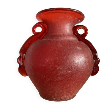 Vase amphore Scavo vintage en verre de Murano
