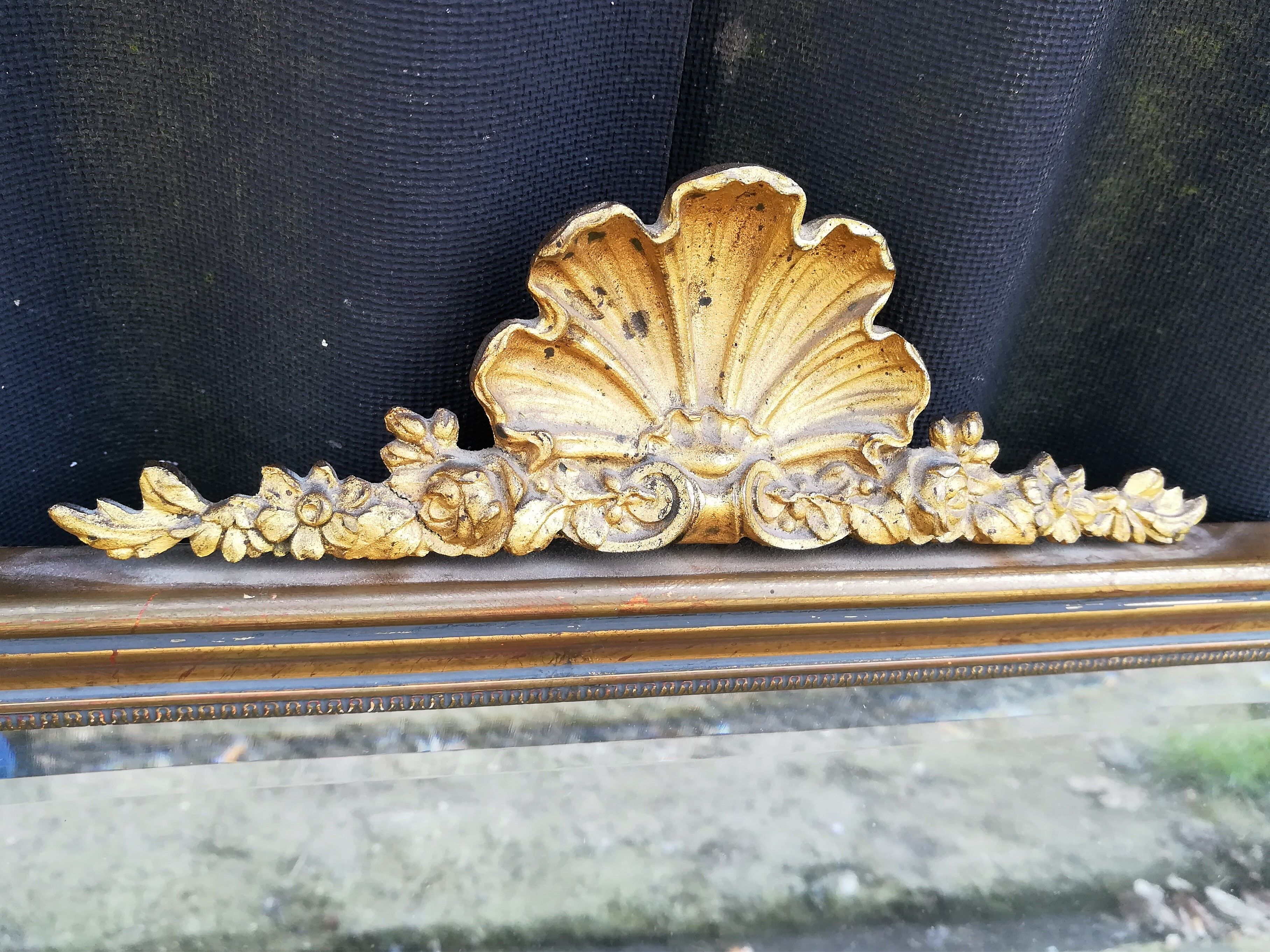 Mirror wooden gold with shell 66x50cm
