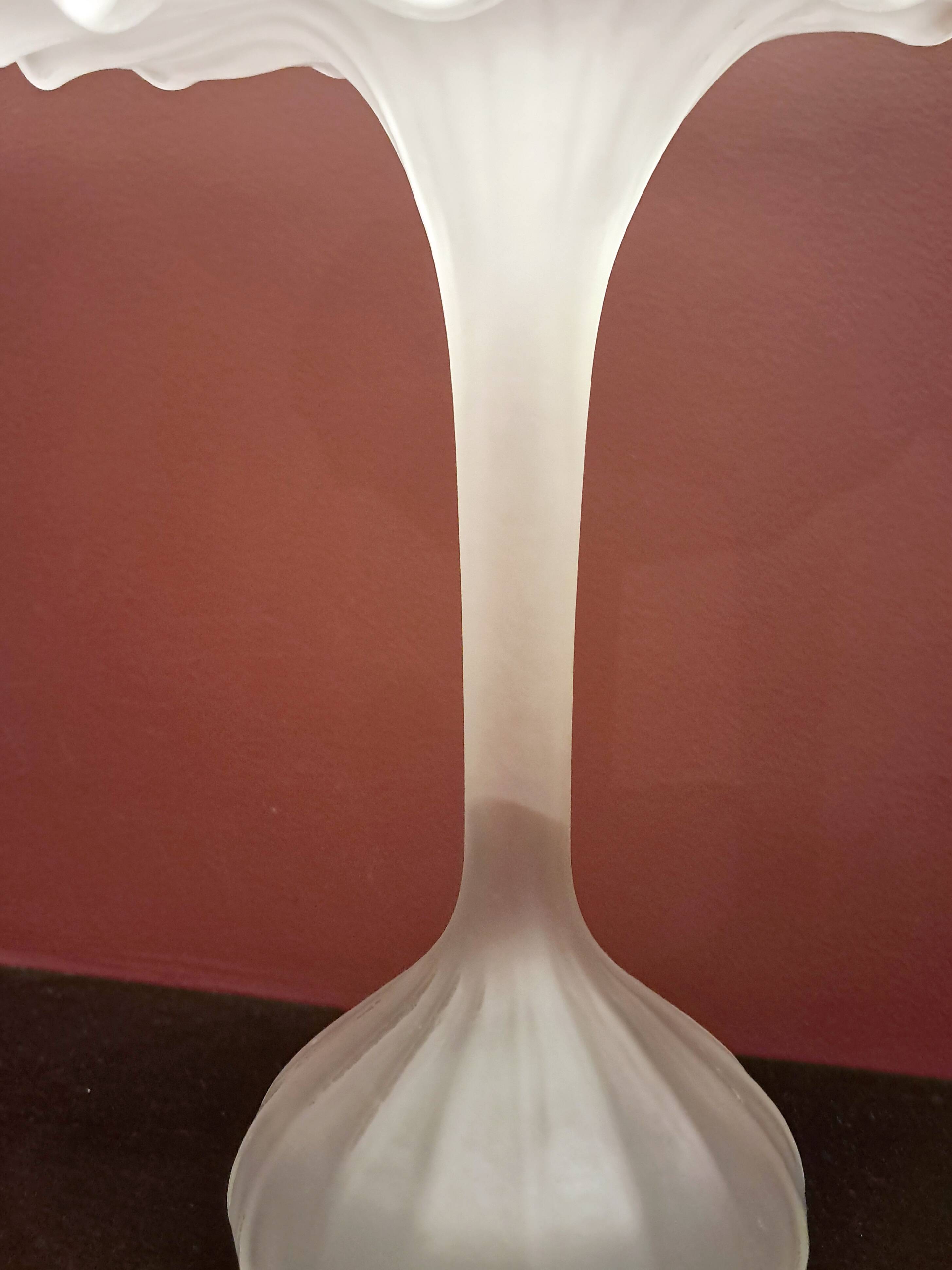 "Jack In The Pulpit" White Glass Vase