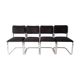 Série de 4 chaises B32 Marcel Breuer en velours côtelé noir