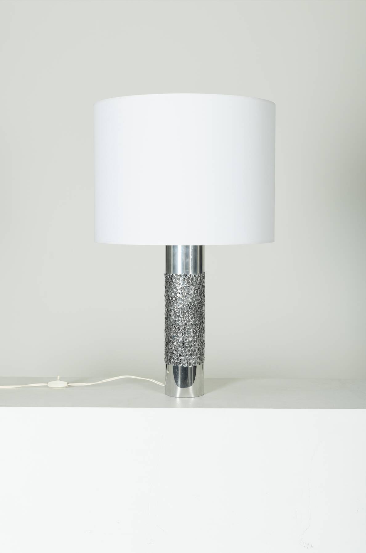 Brutalist aluminum lamp, 1970s