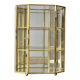 Petite vitrine octogonale vintage en verre transparent, verre miroir et laiton - présentoir à bijoux