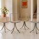 Set of 4 vintage swivel chairs in chrome metal – 1970s Ensem