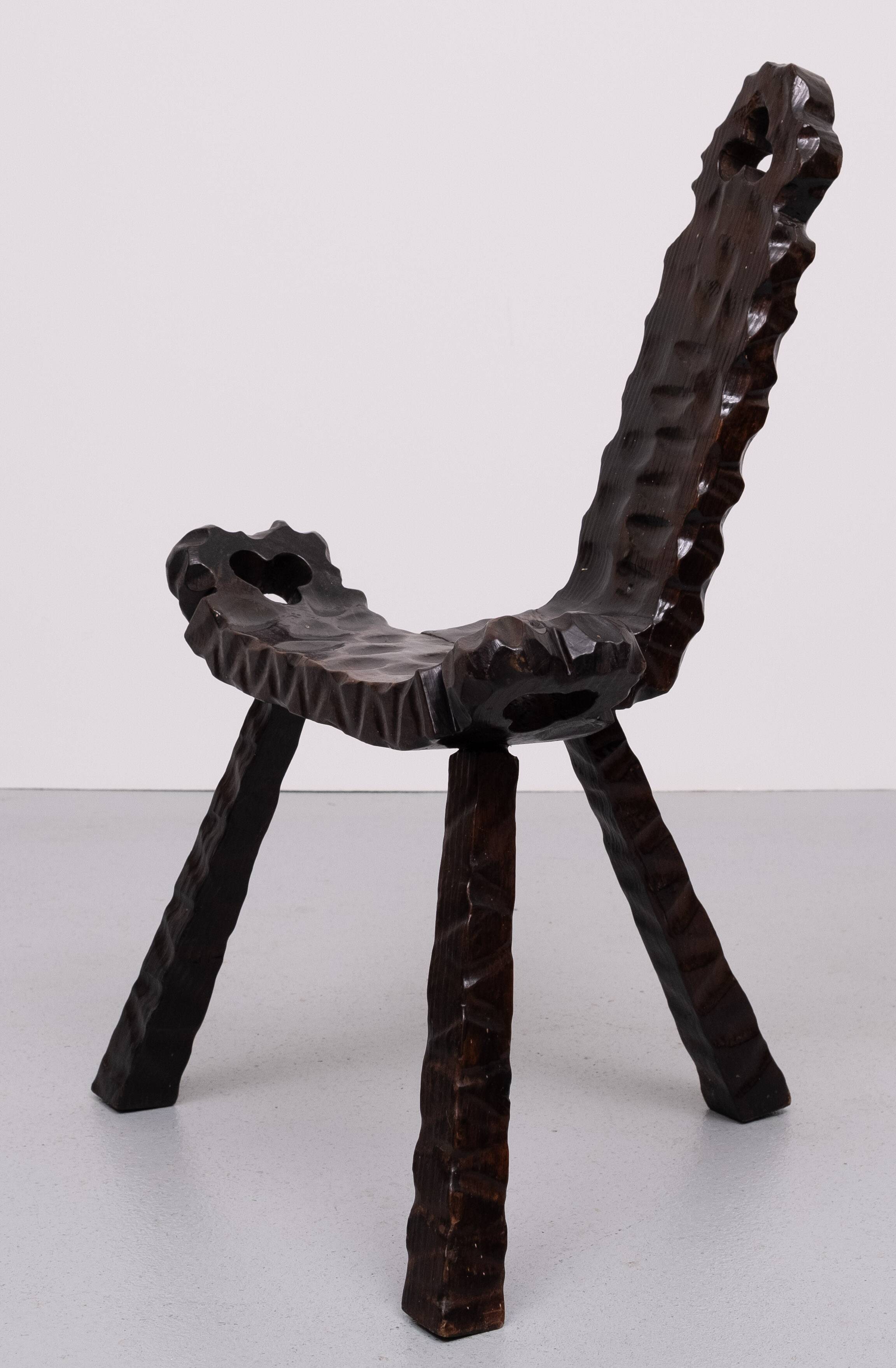 Handmade Spanish Brutalist Foot stool 1950s