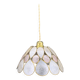 Vintage pink & white capiz petal pendant light – gold-plated brass
