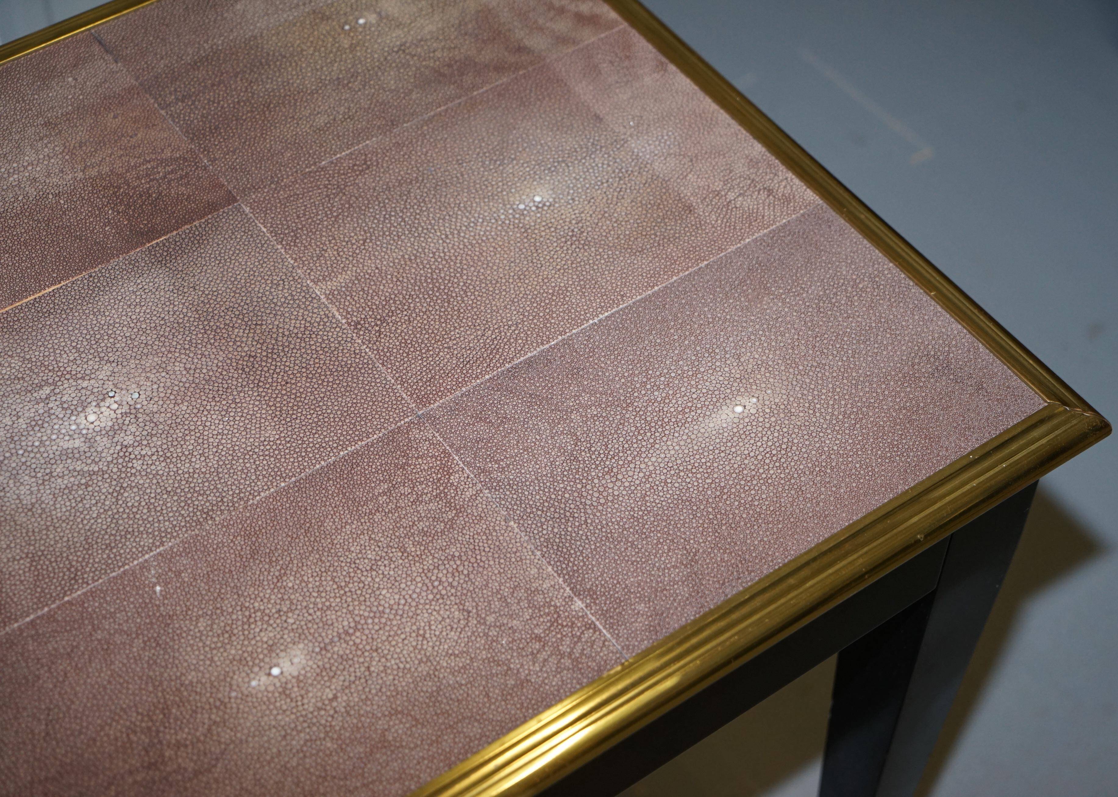 Shagreen Desk with Gold Metal, Modern Model