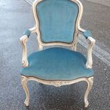 Louis XV duck blue armchair