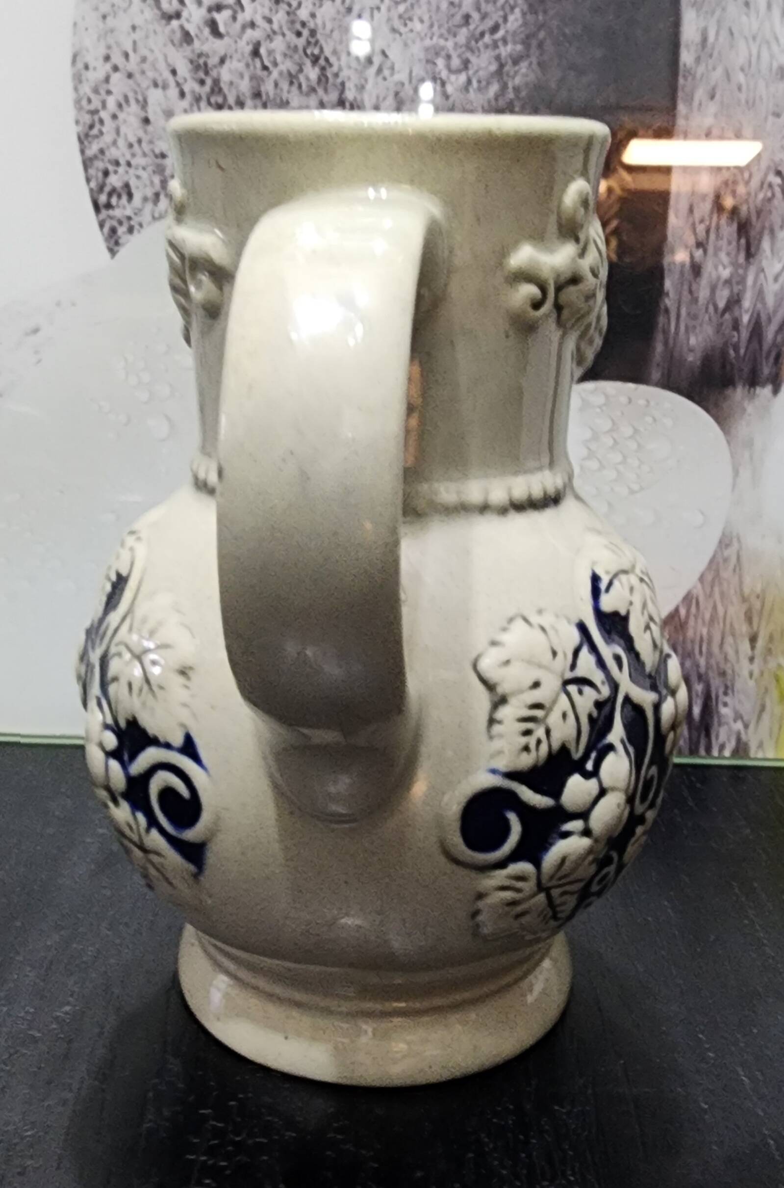 Vintage wine jug in German Westerwald stoneware 1/4L — "golden wine..."